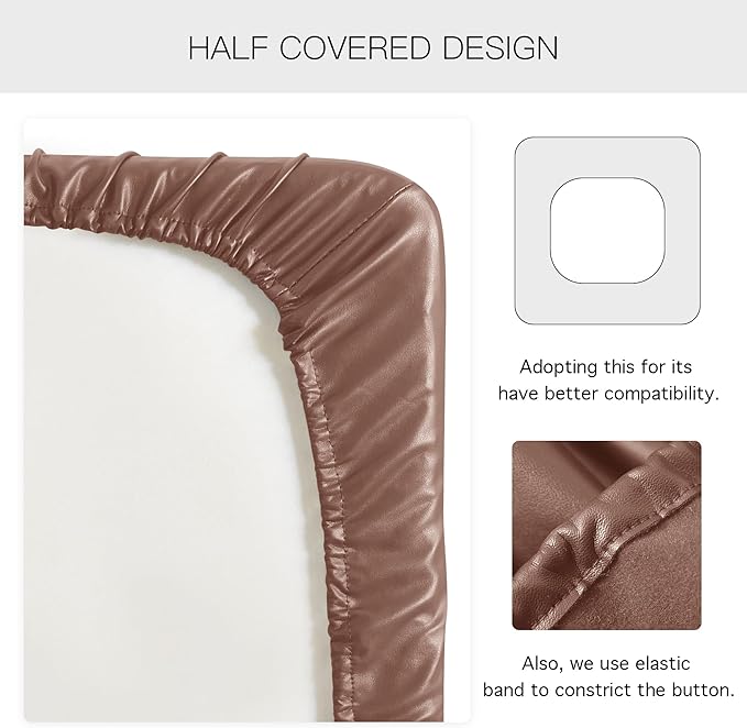 Yates Home PU Leather Couch Sofa Cushion Slipcover Water-Proof Elastic Chair RV Seat Covers Sofa Furniture Protector Slip Cover for Seater Replacement in Living Room（Loveseat, Light Brown）