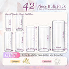 42pcs Glass Vase Cylinder Vases for Centerpieces 7 Vases of Different Sizes Small Flower Glass Clear Vases Home Decor Centerpiece Table Flower Vase Decorations for Wedding Decoration＆Holiday