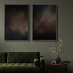 SIGNFORD Framed Canvas Print Wall Art Set Moody Dark Abstract Earth Tones Illustration Modern Art Decorative Nordic Nature for Living Room, Bedroom, Office - 16"x24"x2 Black