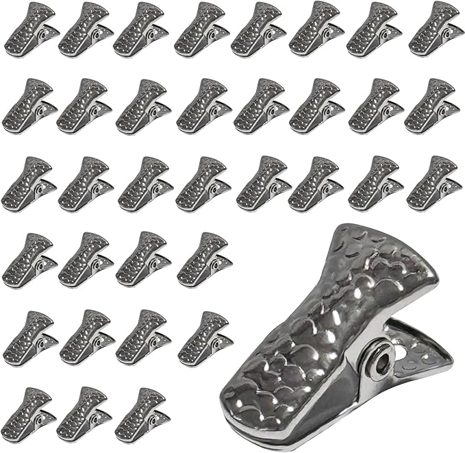 35 Pack Mini Metal Alligator Clips for Crafts Non-Slip Silicone-Coated Retro DIY Badge Small Spring Clips (Black)
