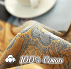 MSGKV Boho Throw Blanket Summer Blanket 100% Cotton Boho Couch Cover,Versatile Knit Woven Blankets,Super Soft Warm & Decorative Blanket for Chair Bed Sofa and Living Room,60''Wx 80''L