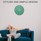 Wall Clock, Silent Clock, Wall Clocks Battery Operated， 12 inch Modern Wall Clock, Suitable for Offices, Living Rooms, Kitchens, Homes, Schools (Grass Green Without Second Hand)