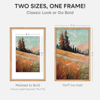 Homeforia 11x17 Wood Frame, High End Natural Oak 11x17 Light Wooden Picture Frame with Mat 8x12, 11 x 17 Poster Frames Matted to 8 by 12 Photo, 17x11 Hanging Frames, Tempered Glass, Wall Kit, Set of 1