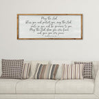 ZZJJHYWGQ Christian Wall Decor Numbers 6:24-26 Bible Verse Catholic Sign 40"×15" for Living Room Religious Scripture Art Christ Jesus Family Large Wooden Framed Home Hanging (Wood)