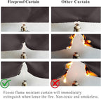 Fcosie 150 Inches Extra Wide Flame Retardant Fire Resistant Fireproof Drapes with Antique Bronze Grommets - 150" W by 96" L - Chocolate - 2 Panels - Grommet Insulated Room Darkening Privacy Curtains