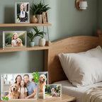 JOHOUSE 5 Pack 5 x 7 Acrylic Picture Frames, Double Sided Magnetic Photo Frames Self Standing Frameless Transparent for Desktop Display Gifts for Women