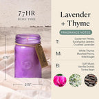 Paddywax Scented Candles Relish Collection Soy Wax Artisan Candle in Glass Jar with Lid, 9.5-Ounce, Lavender + Thyme