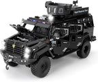 Compatible for 1:24 Saber-Toothed Tiger Alloy Armored Car Model, Collectible Diecast Armoured Explosive Protected Vehicle Toy, Pull Back Toy Car with Sound and Light for Adult Kids (Black)