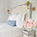 Hollyone Pink Peonies Artificial Flowers with Vase Faux Flowers Peony Fake Flowers Silk Flower Arrangements in Glass Vase with Faux Water for Home Decor Bathroom Table Centerpiece Shelf Decorations