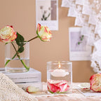 4 Inch Small Glass Cylinder Vases for Centerpieces | 12pcs Clear Flower Vase for Wedding Decorations, Floating Candle Vases in Bulk, Hurricane Candle Holders for Table, Home Décor