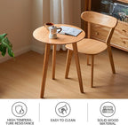 100% Solid Oak Small Tall Side Table, Mid Century Modern Coffee Table for Small Spaces, Living Room End Table with Stable Frame for Bedroom Couch, (Natural, 21.65" D x 21.65" W x 29.53" H)