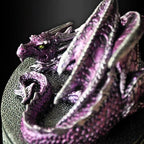 Dragon Statue Jewelry Box - Medieval Fantasy Myth with Cover Treasure Box, Dragon Statue Decoration Collection Gift Box (Purple)