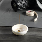 Koville Turkish Natural Marble Incense Holder, Incense Holders for Sticks, Sturdy Incense Burner Ash Catcher, Ideal for Meditation, Relaxing, Easy to Clean