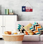 Welcome Y'all Decor Sign, Hanging Wood Sign Home Decorative, Printed Wood Wall Art Sign, Wooden Hanging Sign, Texas Flag Welcome Door Hanger, Welcome Sign for Front Door, Farmhouse Porch Decor 12*6in