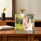 Acrylic Picture Frame, 2pack 8x10 Inch Photo Double-Sided Frames, Magnetic 12+12MM Thickness Picture Frame Clear Photo Frame Stand, Double-Sided Acrylic Frame Stand (2pack 8x10)