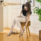 Handwoven Outdoor Ottoman, Water Hyacinth Pouf Round Patio Footstool with Wood Legs, 17-Inch Multipurpose Vanity Stool, Dining Chair, Patio Footrest for Balcony and Garden, Natural