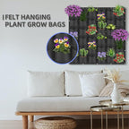 36 Pockets Hanging Planter Bags, Hanging Vertical Wall Mounted Plant Planting Grow Bags, Herb Garden Planter Outdoor Indoor Growing Bag, Gardening Vertical Greening Flower Container(1m×1m, Black)
