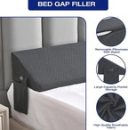 King Size Wedge Pillow for Headboard Gap Filler Nora Pillow Wedge Long Wedge Pillow for King Size Bed Gap(0-8") Between Mattress and Headboard Grey 76"x10"x6"