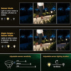 XMCOSY+ Smart Solar Lights Outdoor with Motion Sensor, 150LM APP Control RGBCW Color Changing Garden Lights Solar Powered for Yard Pathway Landscape, Waterproof, 4 Pack