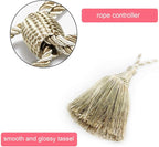 Fenghuangwu Curtain Tiebacks Handmade Elegant Curtain Tie Backs Holdbacks with Tassel for Home Office Decor 2 Pack - Beige