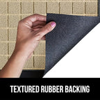 GORILLA GRIP 100% Waterproof All-Season WeatherMax Doormat US Designed Natural Rubber, Stain and Fade Resistant, Low Profile Indoor Outdoor Door Mats, Easy Clean Patio Mat, 23x35, Taupe Grid