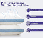 ROYALE LINENS Pillows Standard Size Set of 2 -Bed Pillows for Sleeping - Cooling Pillow for Back, Stomach or Side Sleepers - Down Alternative Gusseted Pillows -Hotel Quality (20x26 Inches, Pack of 2)