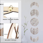 Jetec 5 Pcs Moon Phase Wall Art Decor Wall Pediments Hanging Wooden Moon Phase Spiritual Bedroom Nordic Boho Lunar Aesthetic Art for Living Room Dorm Apartment Bar Ornament(Retro Color,15.75 Inch)