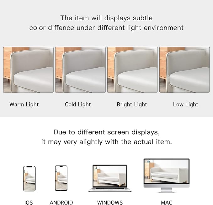 Yates Home PU Leather Couch Sofa Cushion Slipcover Water-Proof Elastic Chair RV Seat Covers Loveseat Sofa Furniture Protector Slip Cover for Settee Seater Replacement in Living Room（Sofa, Ivory）