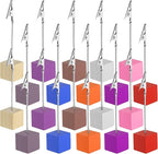 PATIKIL Place Card Holder, 20Pcs Memo Clip Holder Stand with Alligator Clasp Table Number Holders Wooden Base for Pictures Note Card Paper, Multicolored