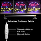 Hot Dogs and Cold Beer Neon Sign for Wall Decor Dimmable Bar Neon Light Sign Colorful LED Neon Signs Beer Neon Light Wall Art LED Sign for Bar Restaurant Shop Food Court Party Decor
