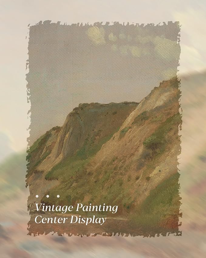 HUARCEY Gold Framed Vintage Wall Art for Living Room Canvas Coastal Wall Pictures Classic Landscape Painting Shelf Decor Natural Aesthetic Room Decoration Elegant Artwork Print for Bathroom, Bedroom