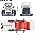 Model Car Kits Adults and Boys 1/24 Diecast Cars Phantom Generation Vintage Car Collectibles,Die Cast Metal Pull Back Cars with Lights and Sounds,Toy Cars for Boys Age 3-12（White）