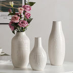 hjn hjn White Vase -Ceramic Vase for Home Decor, Modern Decor Vases for Living Room/Bookshelf/Mantel/Home Decor Accents -13.8" H