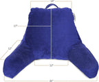 Nestl Reading Pillow Standard Bed Pillow, Back Pillow for Sitting in Bed Shredded Memory Foam Chair Pillow, Reading & Bed Rest Pillows Royal Blue Back Pillow for Bed, Bed Chair Arm Pillow with Pockets