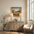 BOBOMOMO 27.25” Rustic Farmhouse Table Lamps Set of 2 – Vintage Bedside Lamps with Night Light & USB A+C Ports, Retro Lamps for Bedroom, Living Room, Entryway, Cozy Corner (Bulbs Included)