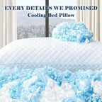 mislili Memory Foam Pillows Queen Size Set of 2, Luxury Cooling Queen Bed Pillows 2 Pack, Adjustable Frim Queen Size Pillows for Stomach Back Side Sleepers, Bed Pillows Washable with Extra Filling