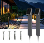 Solar Pathway Lights, Dimmable Metal Solar Landscape Path Lights IP65, 3000K Solars Walkway Light for Outside, Garden Yard Patio Path Lawn Decor, 2pcs