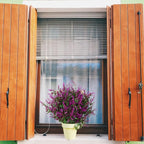 8 Pack Artificial Plants Flowers Grass Shrubs Lavender No Fade Faux Plastic Flowers Outdoor for Farmhouse Garden Porch Patio Indoor Wedding Decoration Greenery Fake Plants uv Resistant