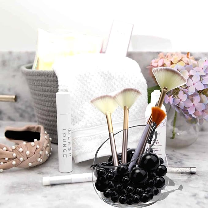 Black Vase Filler | 150PCS Pearls Bead for Centerpieces Vases | 8/14/20 mm No Hole Beads, Fake Pearls for Wedding Birthday Theme Party Table Centerpieces Decor