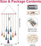 Homecor Room Decor for Teen Girls, Hanging Photo Display Macrame Picture Collage Wall Decor, Boho Decor for Bedroom Apartment Dorm Room with Remote Light, Christmas Birthday Gifts for Teenage Girls