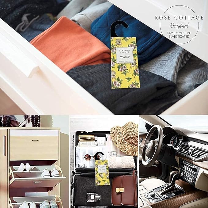 Rose Cottage Large 12 Packs Closet Deodorizer Freshener Closet Air Freshener Home Scented Sachets Room Freshener Scents Air Freshener Closet Odor Eliminator 4 Scents Floral