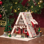 Art Log House Building Block Set With LED Lights, 2159 Pieces Christmas Toy Set, Scene With Santa Claus, Tree, Deer, for Adults, Boys and Girls
