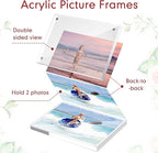 Handepo 12 Pcs Acrylic Picture Frame Bulk Clear Acrylic Photo Frame Magnetic Desktop Display Double Sided 20 mm Thickness Freestanding for Bedroom Living Room Home Office(4 x 6)
