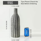 Natural Branch Design Ceramic Vase:Decorative Flower Vase for Modern Home Decor,Handmade Pottery Vase for Home Decor,Living Room,Kitchen,Office,Bedroom,CenterpieceTable Decorations-15 inch Grey Color