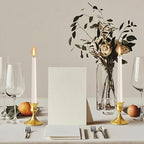 Vintage Gold Taper Candle Holders, Set of 2, Metal Taper Candlestick Holder for Dinner Room Table Centerpiece, Wedding Reception, Festive,Mantel Decoration, Home Decor (Titanium Gold)