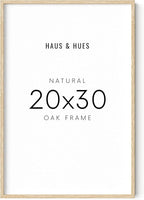 HAUS AND HUES Picture Frame, 20 x 30 inches, Beige Wood, Poster Frame, Natural Finish, Lightweight, for Horizontal and Vertical Wall Mount