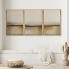 SIGNWIN Framed Canvas Print Wall Art Warm Neutral Horizon Abstract Beige and Brown Landscape Photography Modern Art Minimalist Black and White for Living Room, Bedroom, Office - 16"x24"x3 Natural