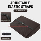 MABOZOO Memory Foam Back Support Cushion for Recliner Chair,Lumbar Support Pillow for Elderly,Extra Large Lumbar Support Pillow with Extension Straps,Dark Coffee