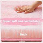Pink Fluffy Rugs for Bedroom Girls: Area Rug 6x9 Pink Fuzzy Rug for Kids Room - Furry Rug Living Room Bedroom Decor