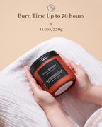 M&SENSE Baltic Amber Fall Scented Candle, 11.6oz Clean Natural Soy Wax Non Toxic Up to 70 Hours Burn Time 2 Cotton Wick Housewarming Candle for Home Scented